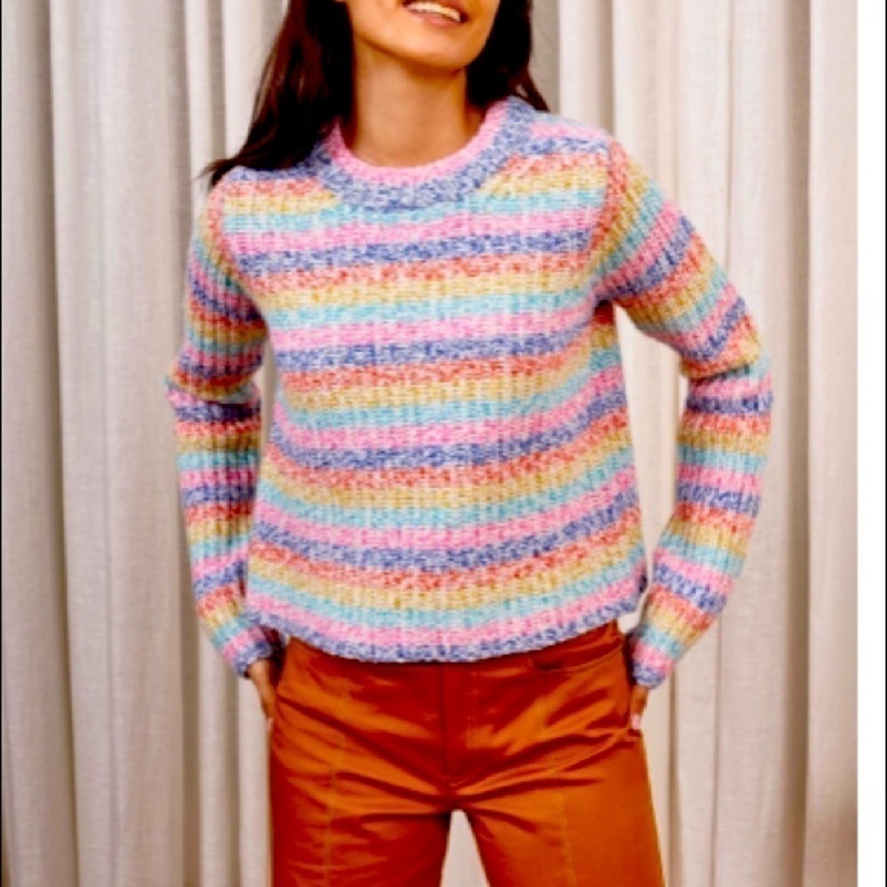 New Philosophy Republic clothing Chérie Rainbow knit stripe Sweater Pullover
